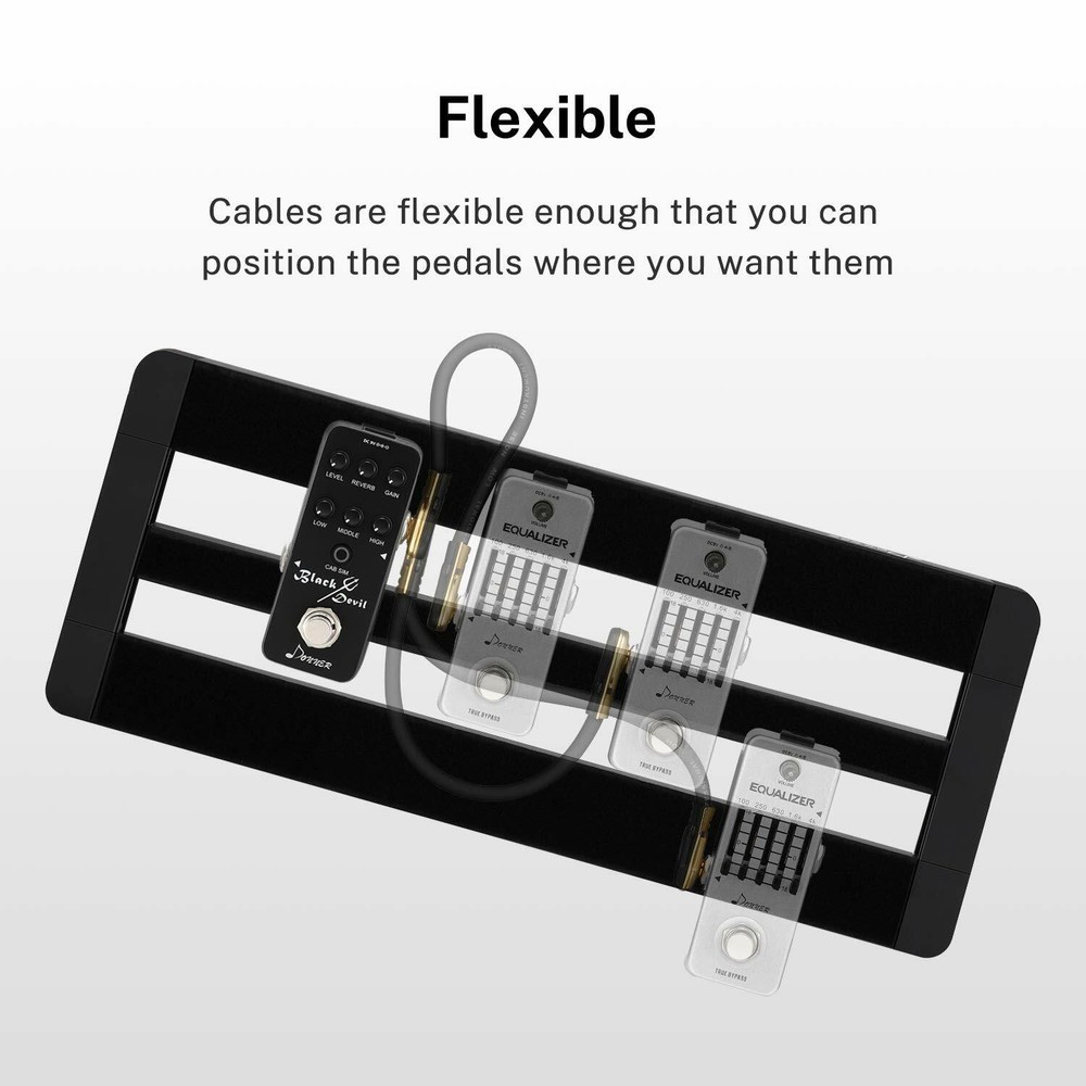Donner 6 Pack Noiseless Patch Cables Effects Pedal Lead 6 inch 1/4" Right Angle