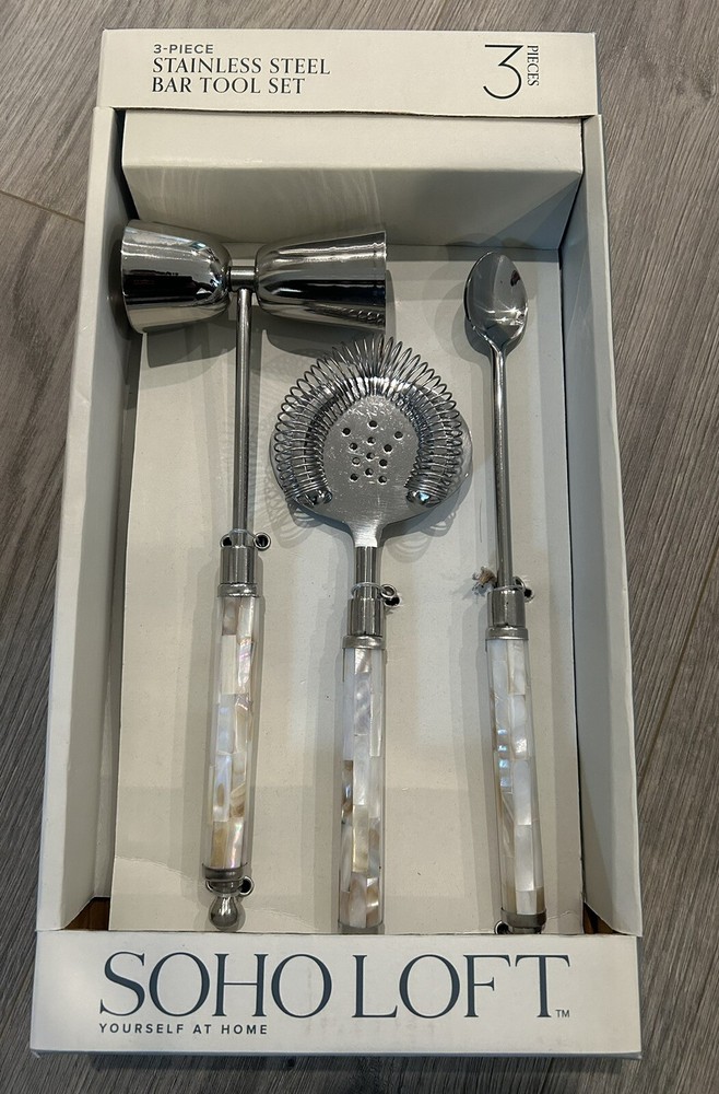 Soho Loft 3-PIECE STAINLESS STEEL BAR TOOL SET