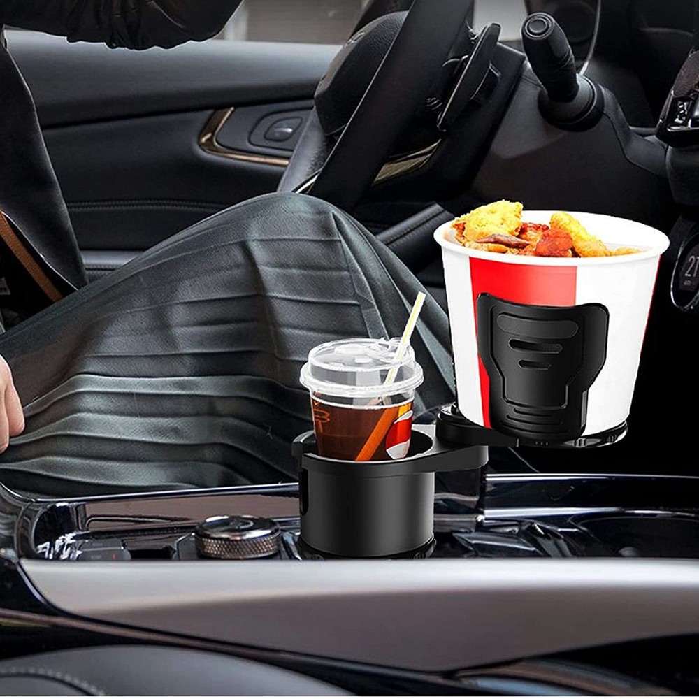 For Large Bottles 2 in 1 Cup Holder Expander Dual Cup with Adjustable Base