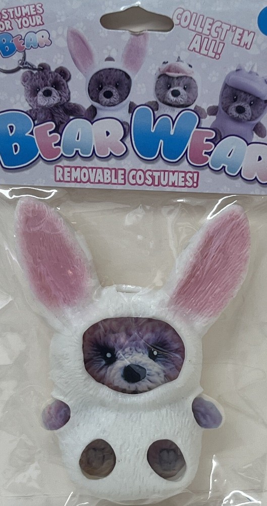 Bear Wear Mini Squishy Rubber Keychain Outfits Bunny