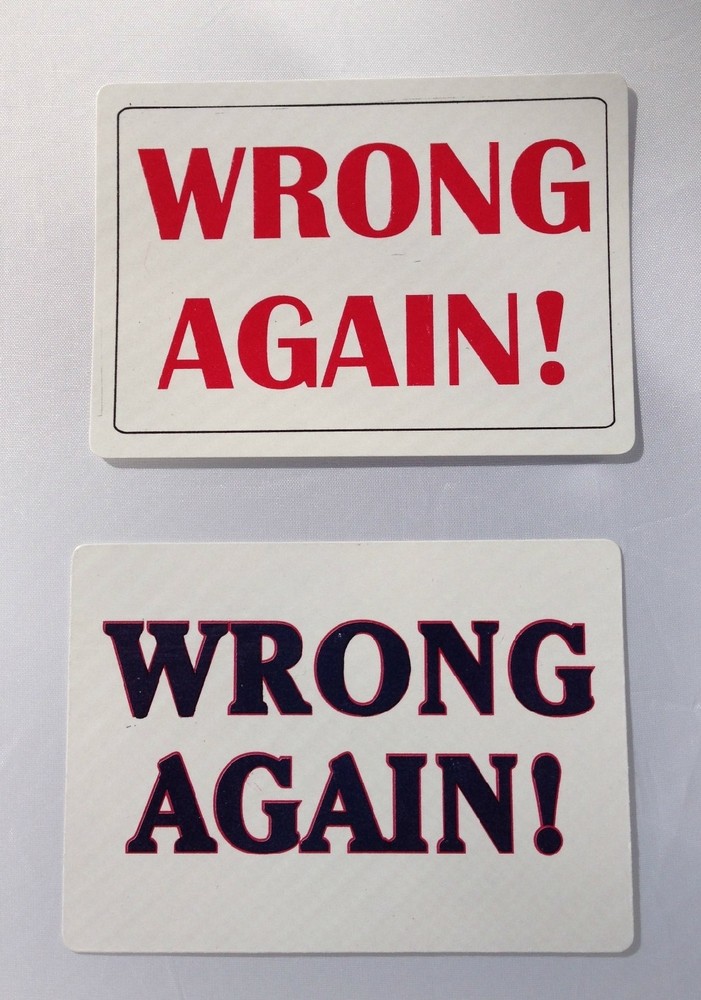 2 WRONG AGAIN BICYCLE PLAYING CARDS Magic Trick Close Up Packet Set Funny Gag