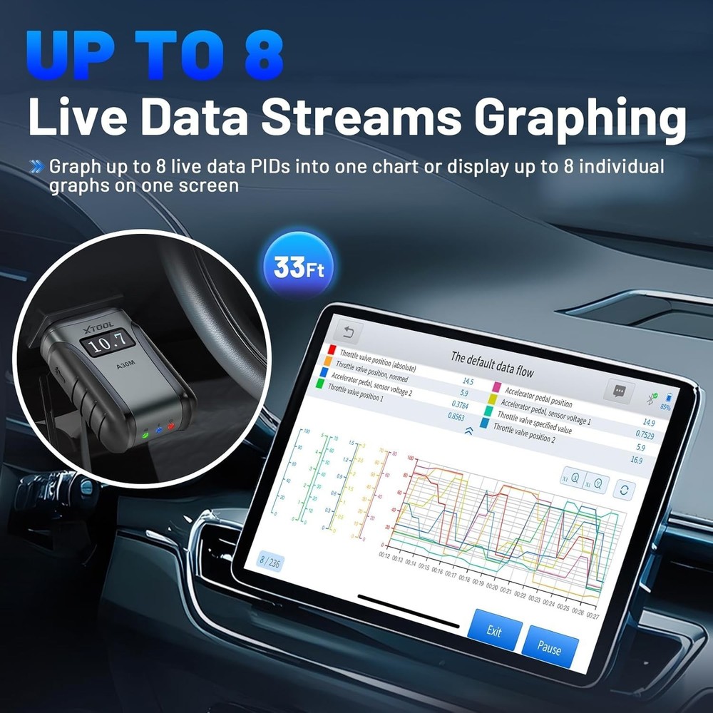 XTOOL A30M V2.0 KIT Bluetooth All System Car Diagnostic Tool Bi-Directional FCA