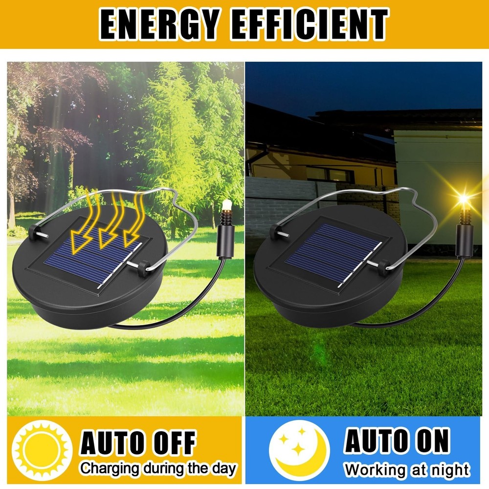 Kingdder 6 Pack Solar Light Replacement Top Parts ( 3 Inch) Small Replacement...