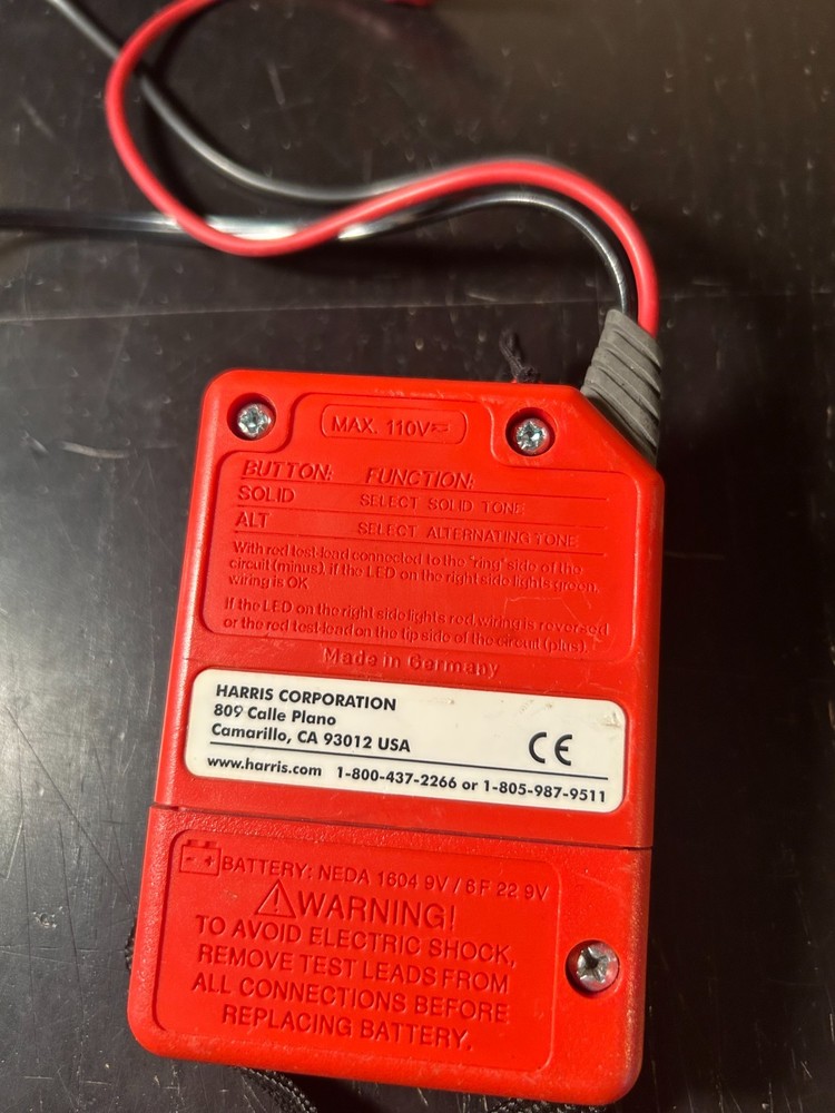 Harris Pro2000 Tone Generator & Probe Set with Case Cable Tracer Tester