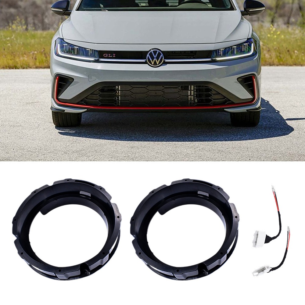 2X 6.5" Speaker Adapter Spacers Ring Bracket Mounting w/Wire Harness For VW/Audi
