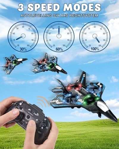 Remote Control Drone for Kids, LED Light Airplane, 360° Flip, 2 Batteries, Easte