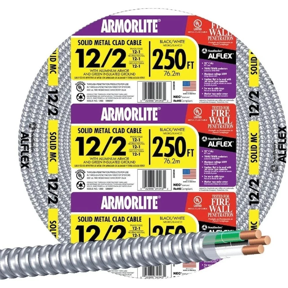 Solid Aluminum Cable Wire Southwire 250ft 12/2  Wet Hazard - 1