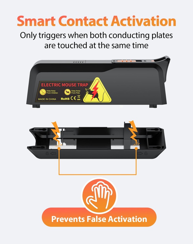 Electric Mouse Trap Zapper with Powerful Voltage, Effective Electronic Mouse ...