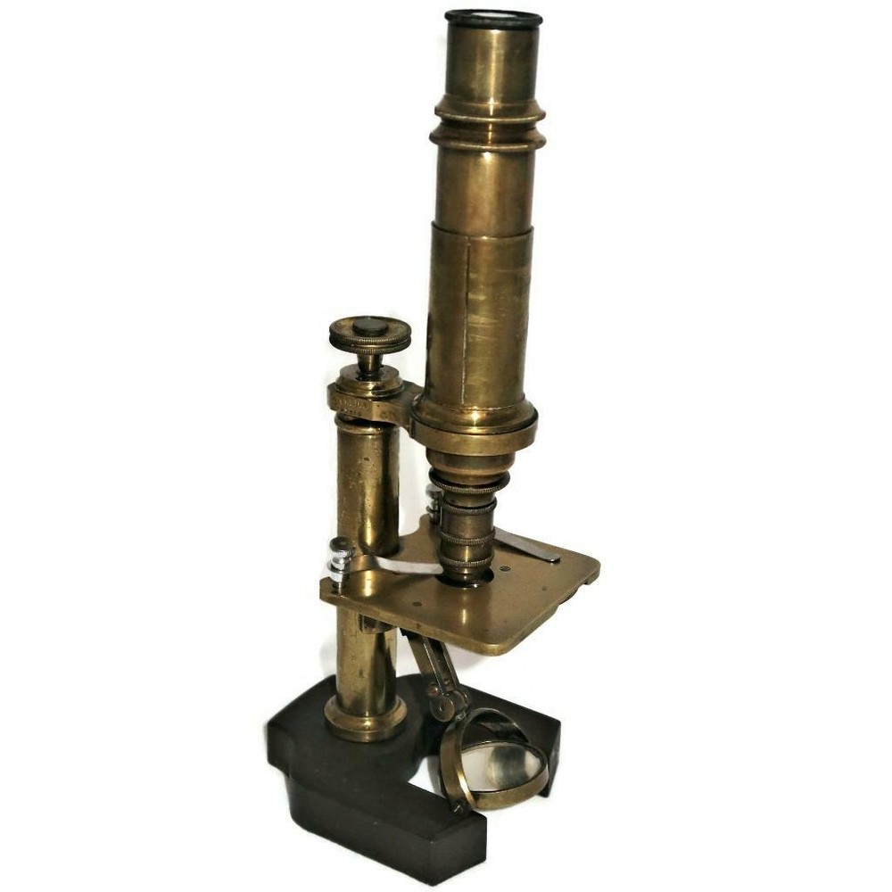 Vintage Constant Verick, Paris, 4121 Brass Monocular Microscope