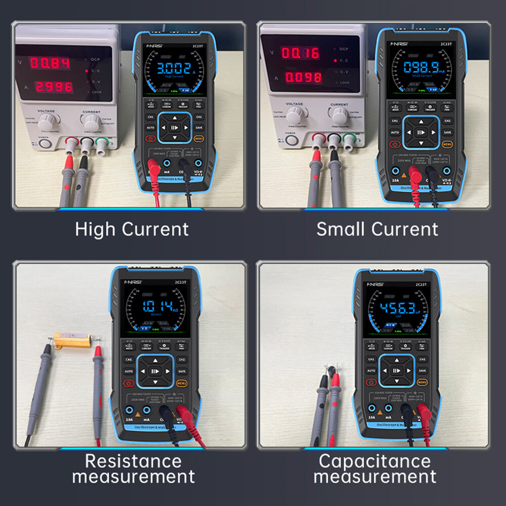 FNIRSI 2C23T Digital Oscilloscope Multimeter 2-Channel Function Signal Generator
