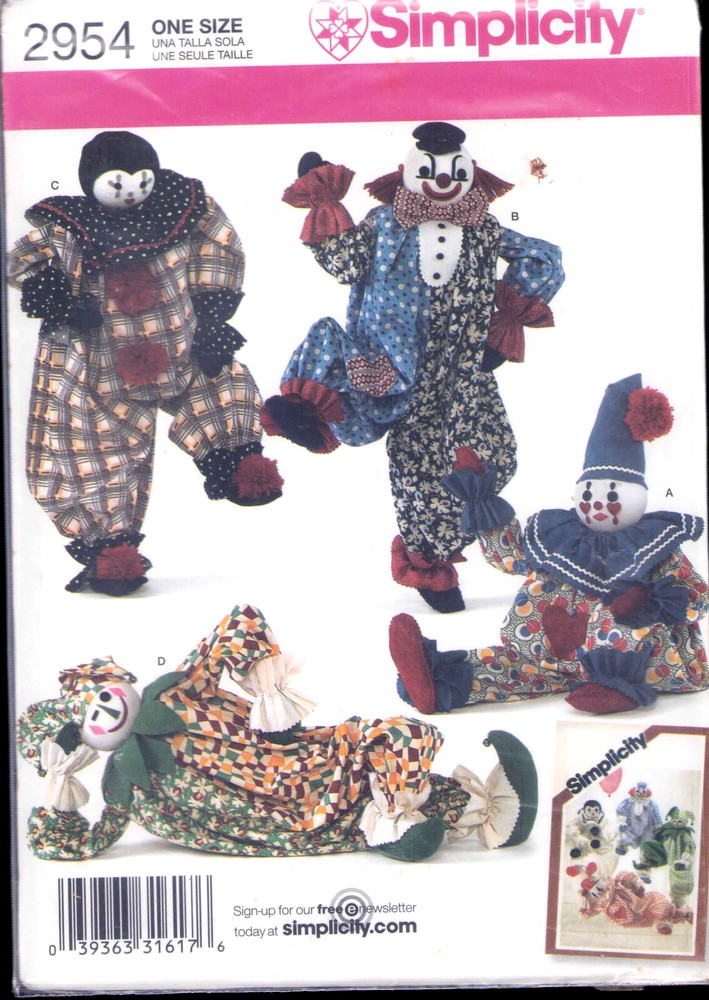 Dolls Clowns Dancing Circus Simplicity 2954 Uncut