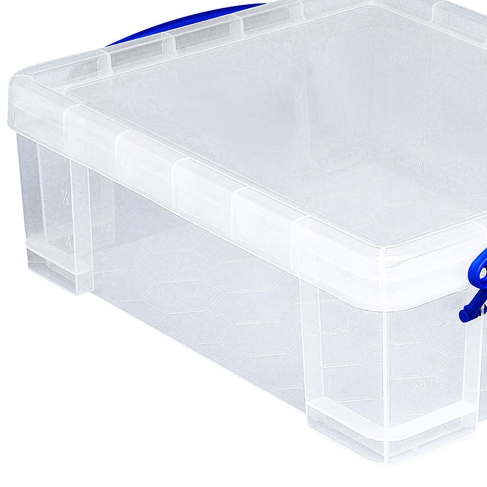 Really Useful Box 4 Pack Storage Bins, Clear Plastic Stackable Organizing Tot...
