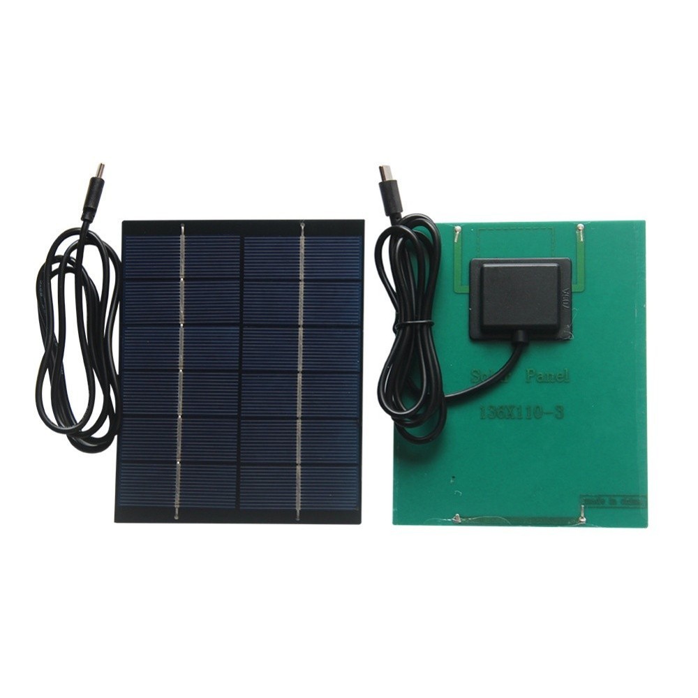 Solar Powered 2W Charger Panel with 1M Cable Suitable for Type C Output Devices