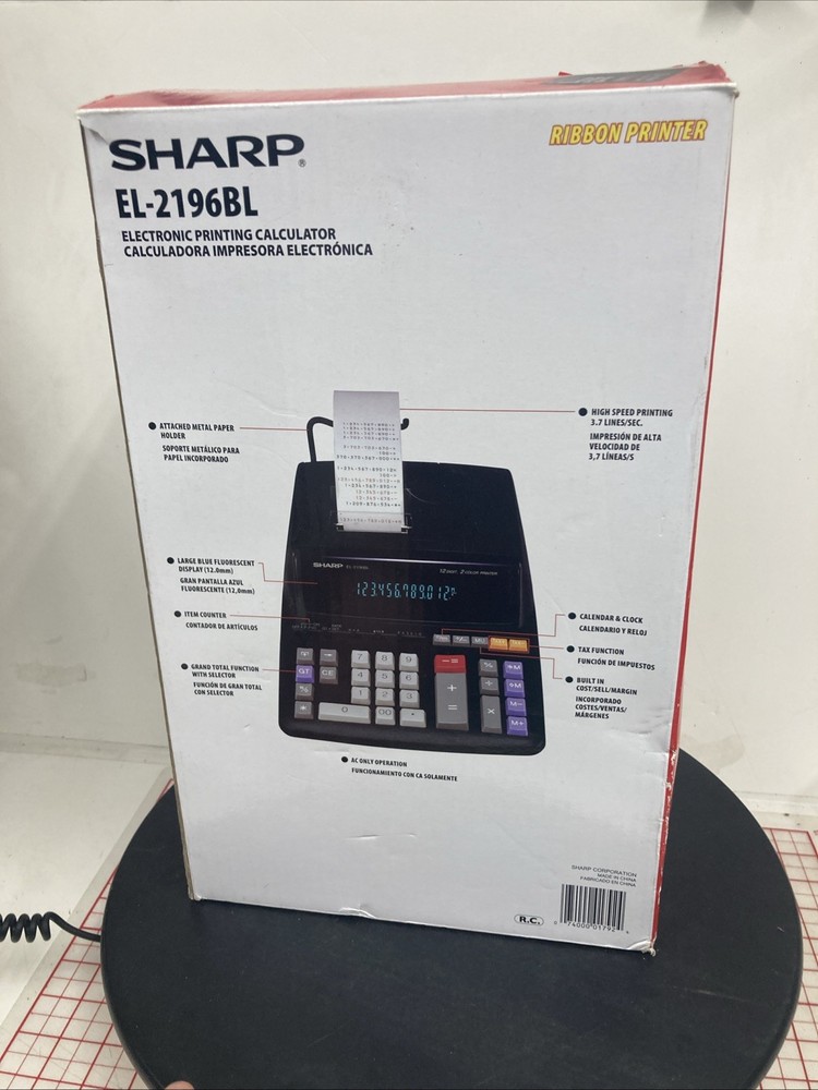 NEW Sharp EL2196BL Standard Function Calculator, Black Tested