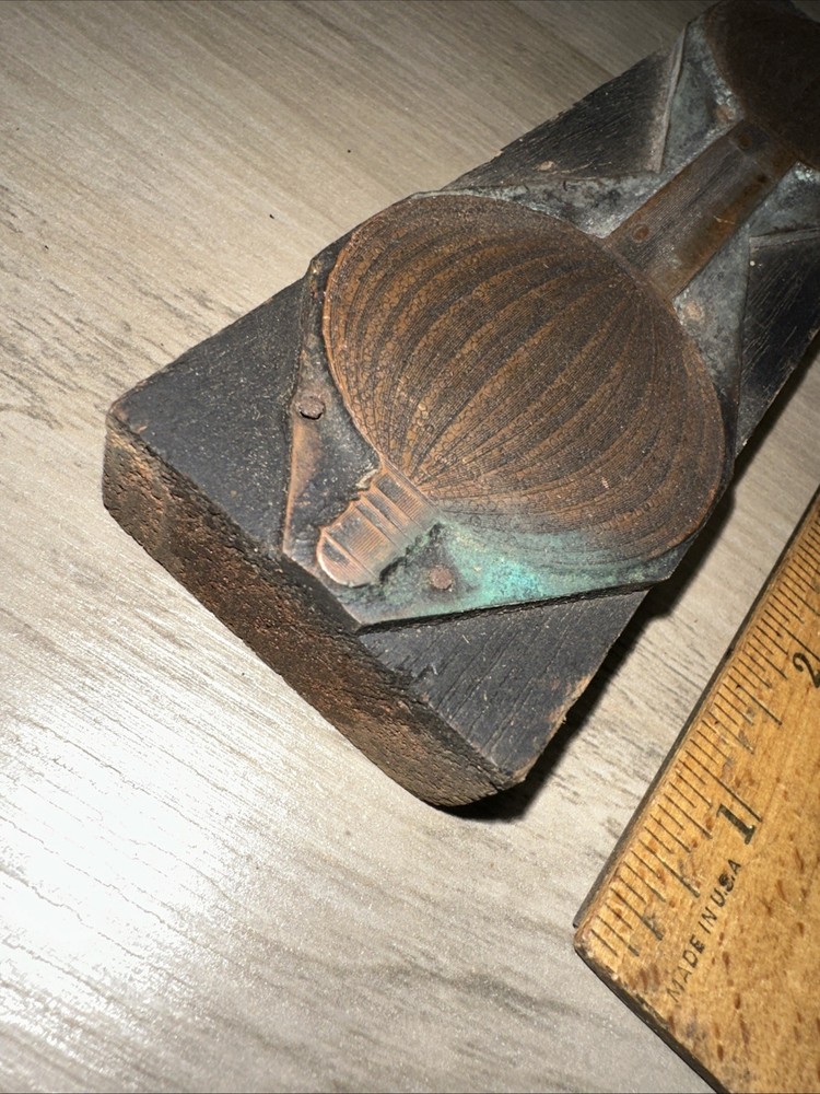 Printing Block “ Unknown Image, Early Lightbulb? “ Beautiful Details!!￼