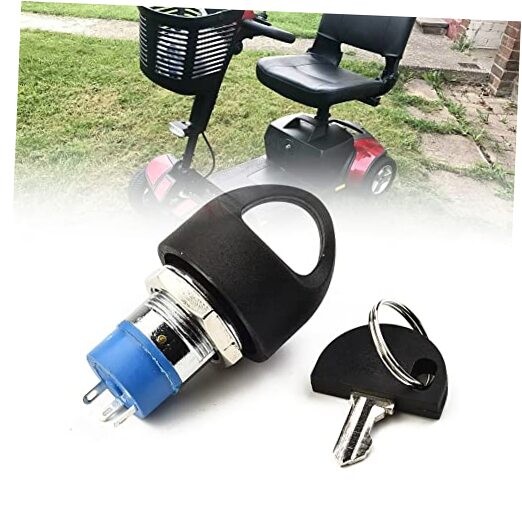 Ignition Switch with Key, Replacement Mobility Scooter Spare Start On/Off