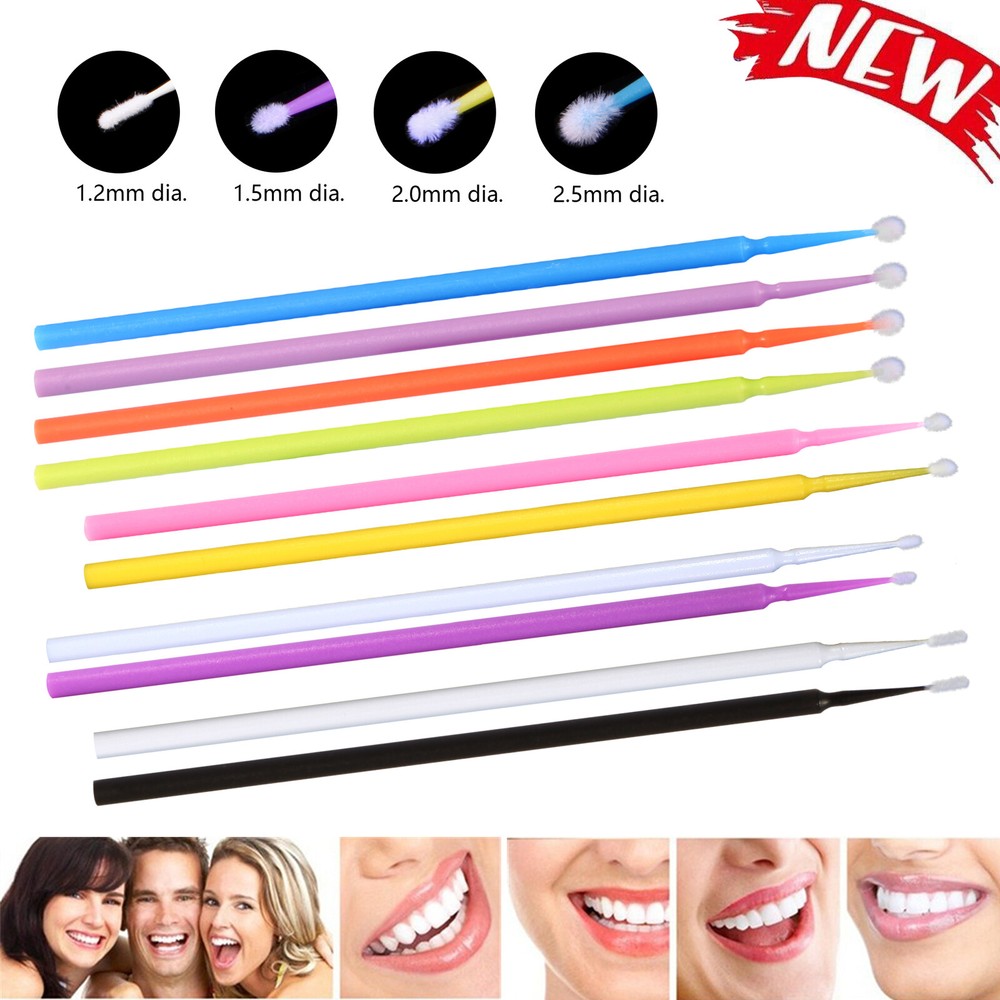 100pcs Dental Microbrush Micro Brush Applicator Tips Regular/Fine/Ultrafine tr