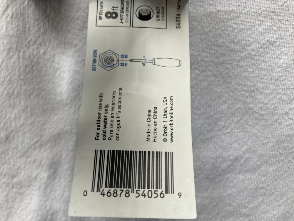 (2) Orbit 54056 Shrub Sprinkler Pressure Regulated 8ft Adj Pattern Irrigation