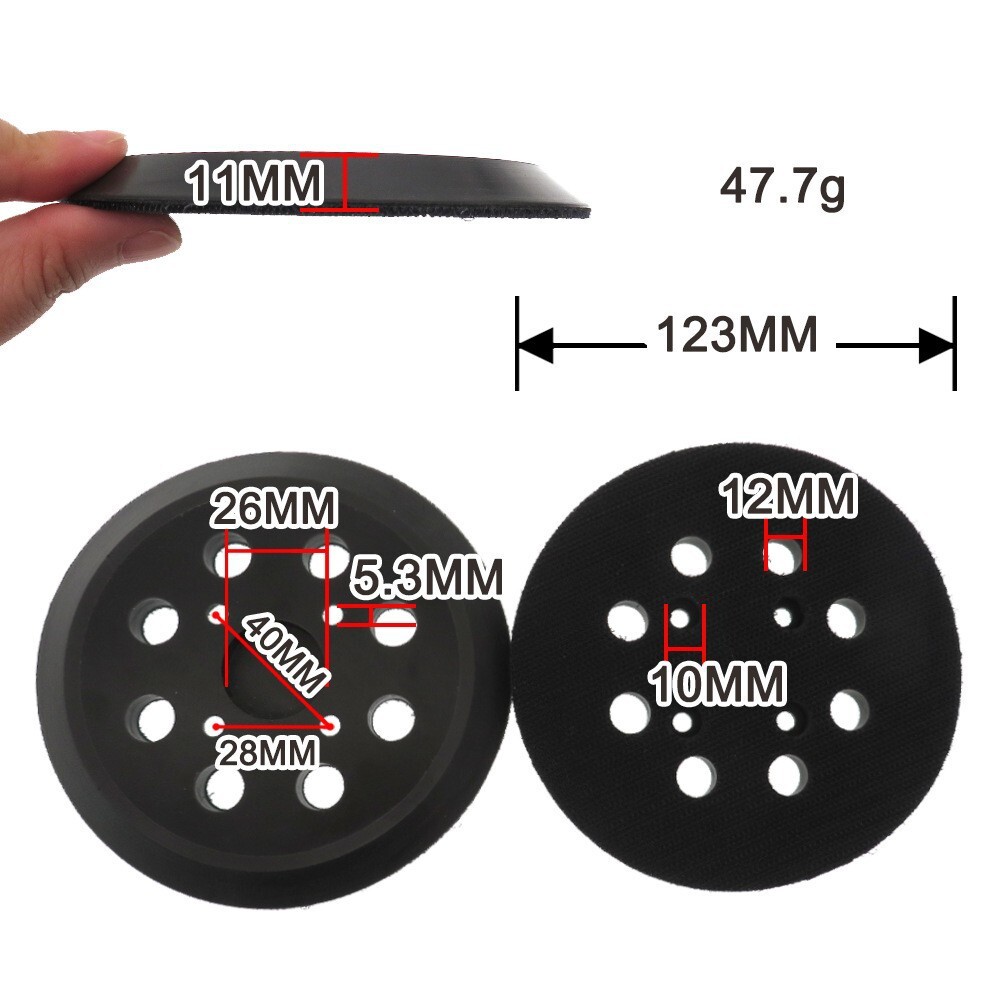 5" 125mm Hook & Loop Backing Pad for Ryobi RS280VS RS281VS RS290 RS241 Sander