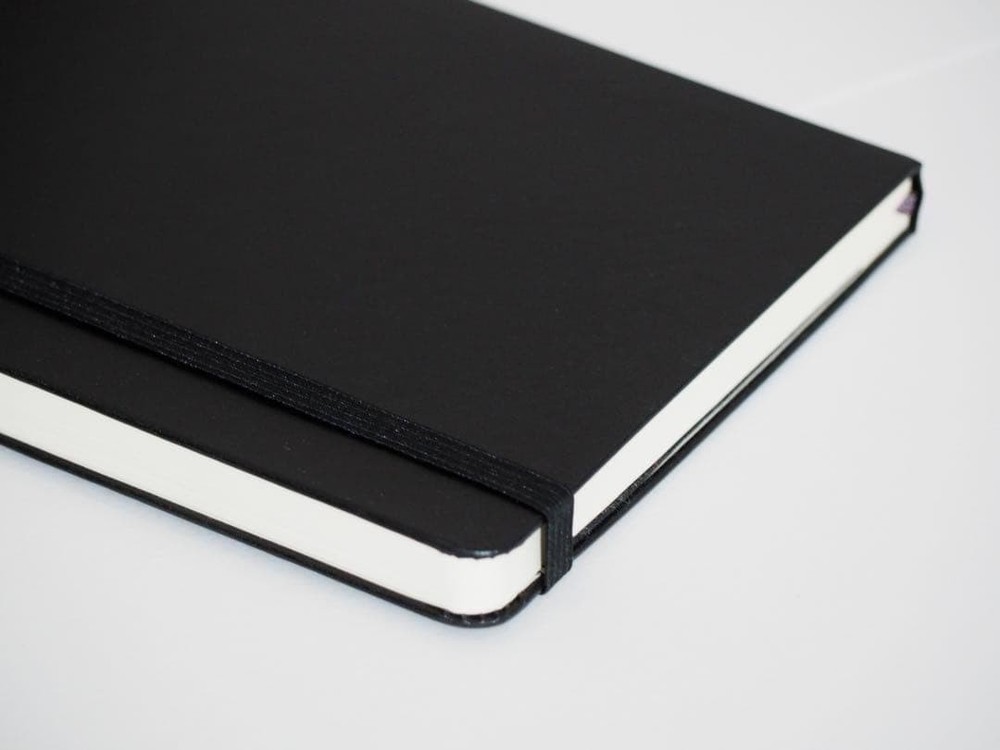 Opened and MOLESKINE plain notebook 1 book