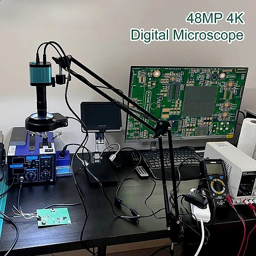 48MP 4K Electronics Soldering Microscope FULL HD 1080P HDMI-Camera USB Software