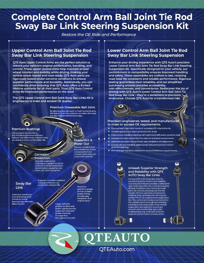 4 Front Lower Control Arm Ball Joint-Quick Strut For 2014-2019 Nissan Versa Note