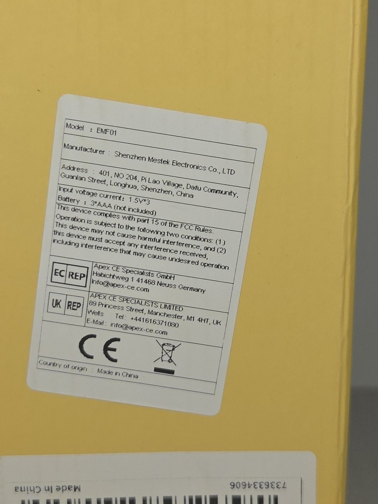 MESTEK Electromagnetic Radiation Detector multidirectional EMF01