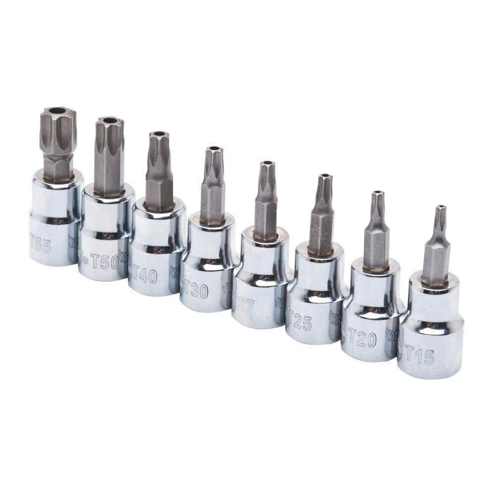 Husky 3/8 in. Drive Tamper Proof Torx Bit Socket Set (8-Piece)