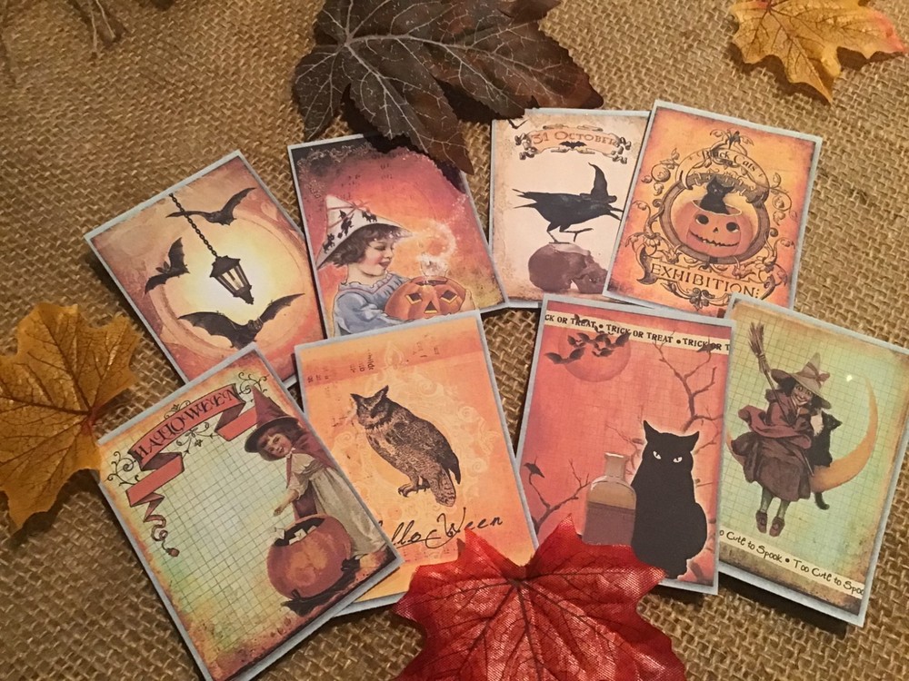~ HALLOWEEN Adhesive Stickers/Seals 8 FALL 🎃~