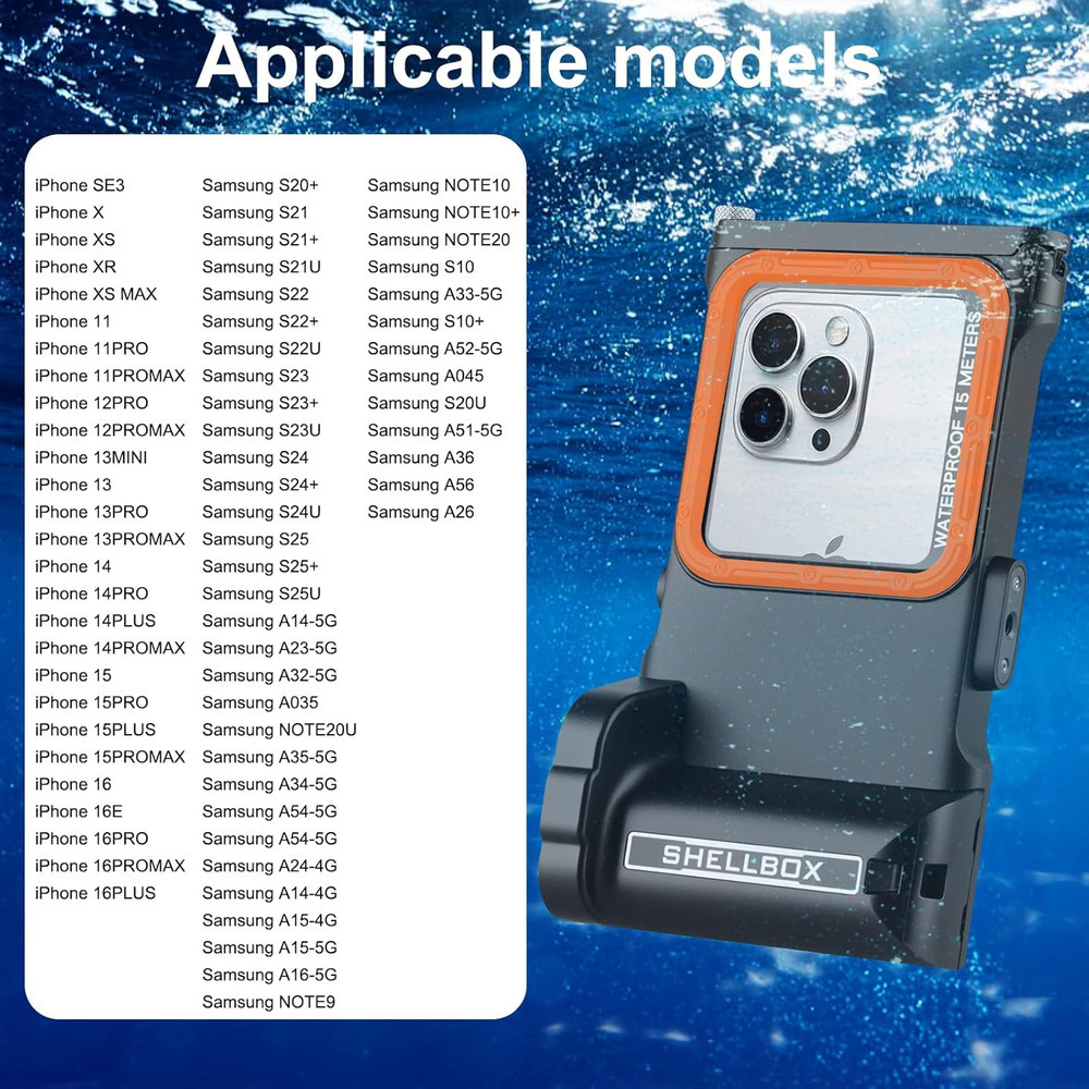 Universal Underwater Diving Phone Case with Bluetooth Controller, IP68 50FT Wate