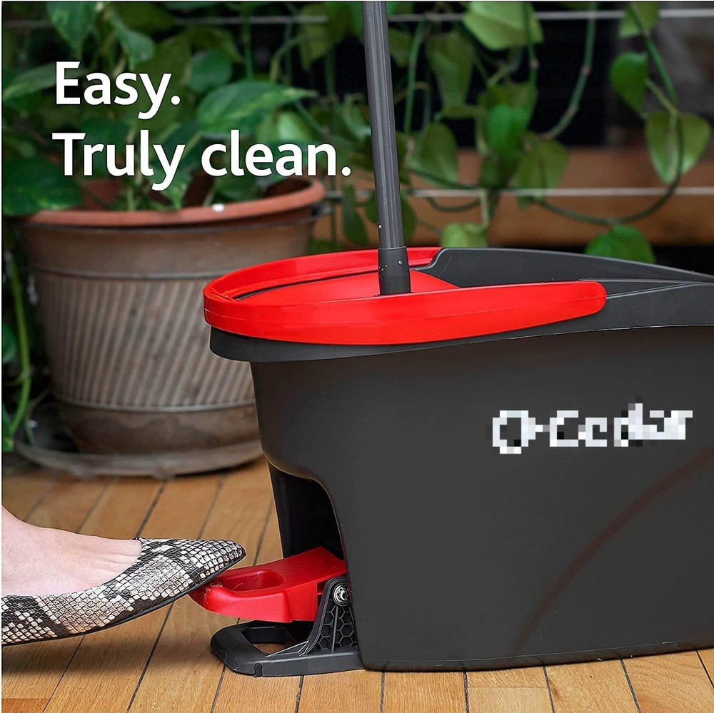 Microfiber Spin Mop and Bucket Floor Cleaning System with 4 Extra Refills