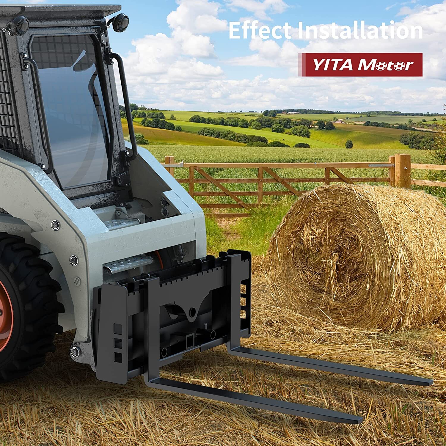 2 Packs 48" Pallet Fork Blades Forklift Blades for Skid Tractors Loaders 4000lbs