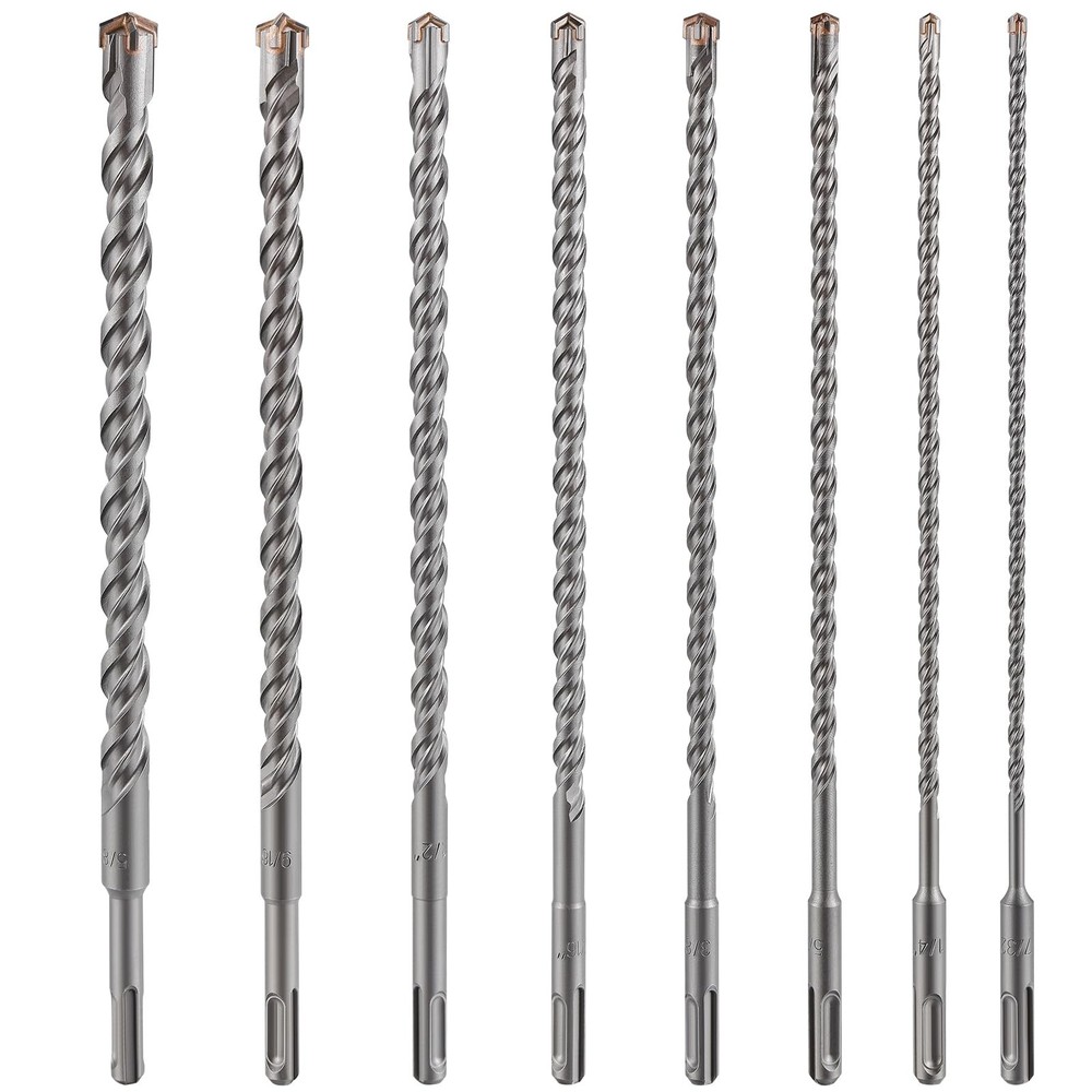 Wensilon 5PCS 5/16" Carbide Drill Bit Set 8" Cross Type Double Thread Bits
