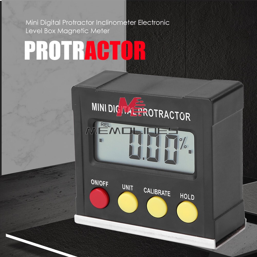 360° Digital Protractor Inclinometer Level Box Magnetic Base Measuring Tools