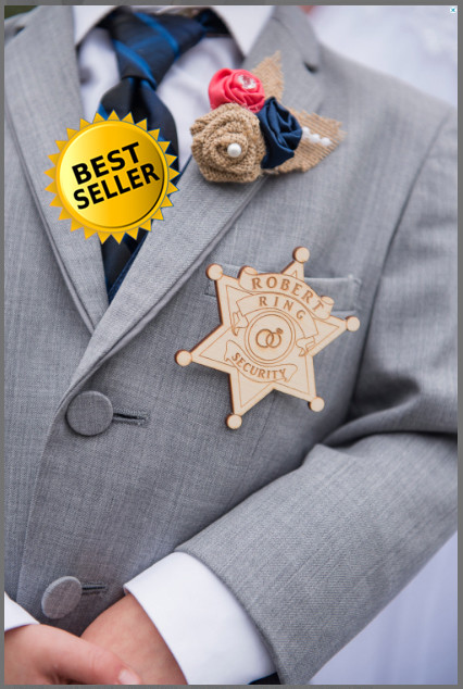Ring Bearer Gift, Ring Security Badge, Ring Security, Ring Bearer Badge, Wedding