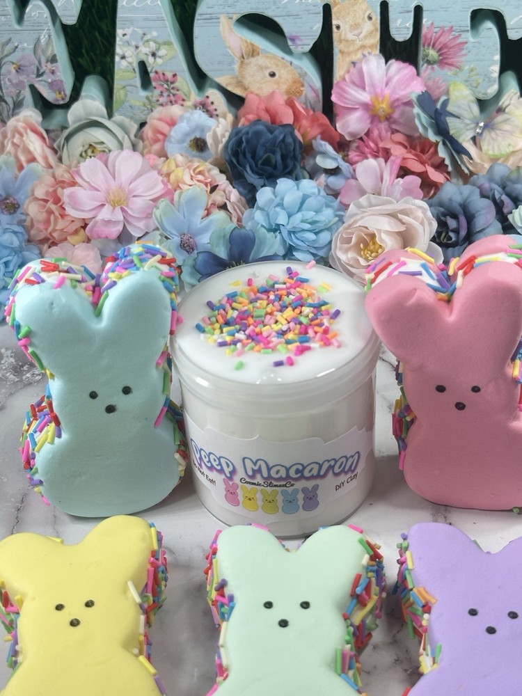 Peep Macaron Thick & Glossy Slime DIY Clay, Easter Theme, Scented, ASMR