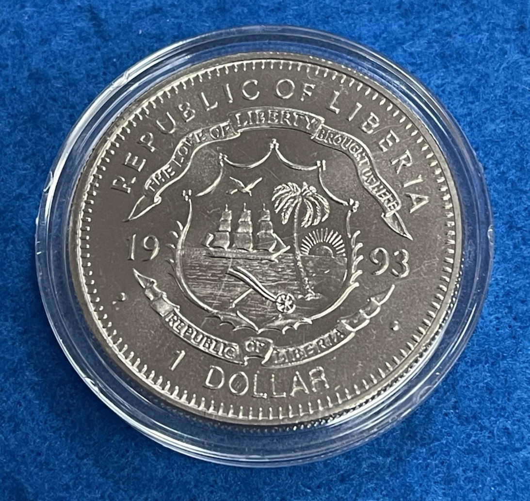 1993 Republic of Liberia $1 Nolan Ryan Baseball Commemorative Coin KM#101