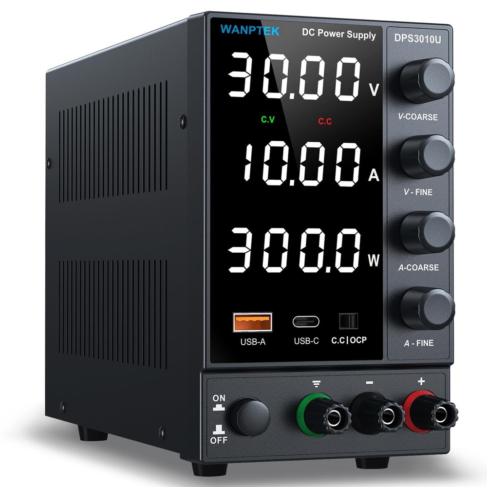 DC Power Supply Variable 0-30V 0-10A, Adjustable Switching Regulated Bench Po...