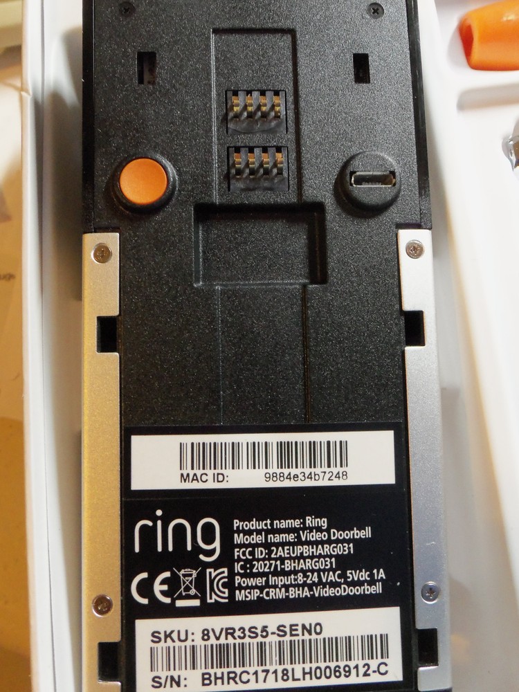 RING WI-FI ENABLED HD NETWORK SMART PHONE VIDEO SECURITY CAMERA DOORBELL