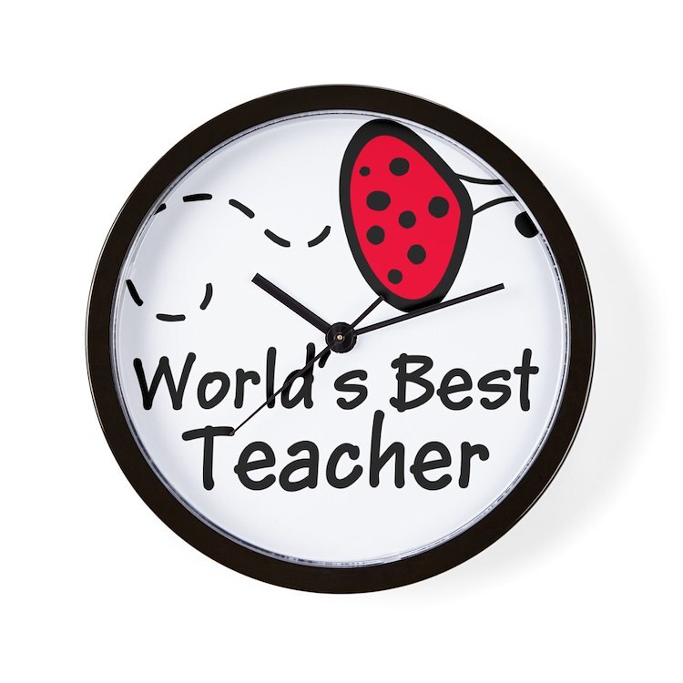CafePress Ladybug Teach 10" Wall Clock (1049368966)