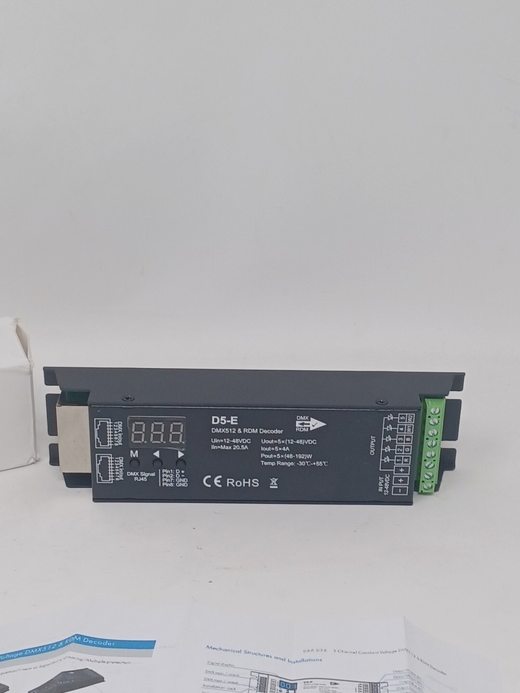 5CH DMX 512 & RDM Decoder RGB Controller DC12V 24V 48V PWM Dimming