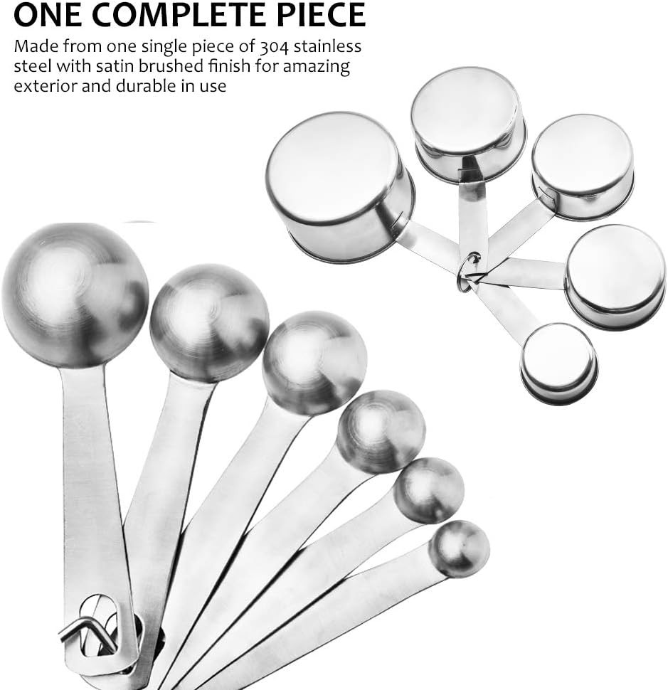 11 Piece Stainless Steel Measuring Spoons Cups Set, Premium Stackable Tablesp...