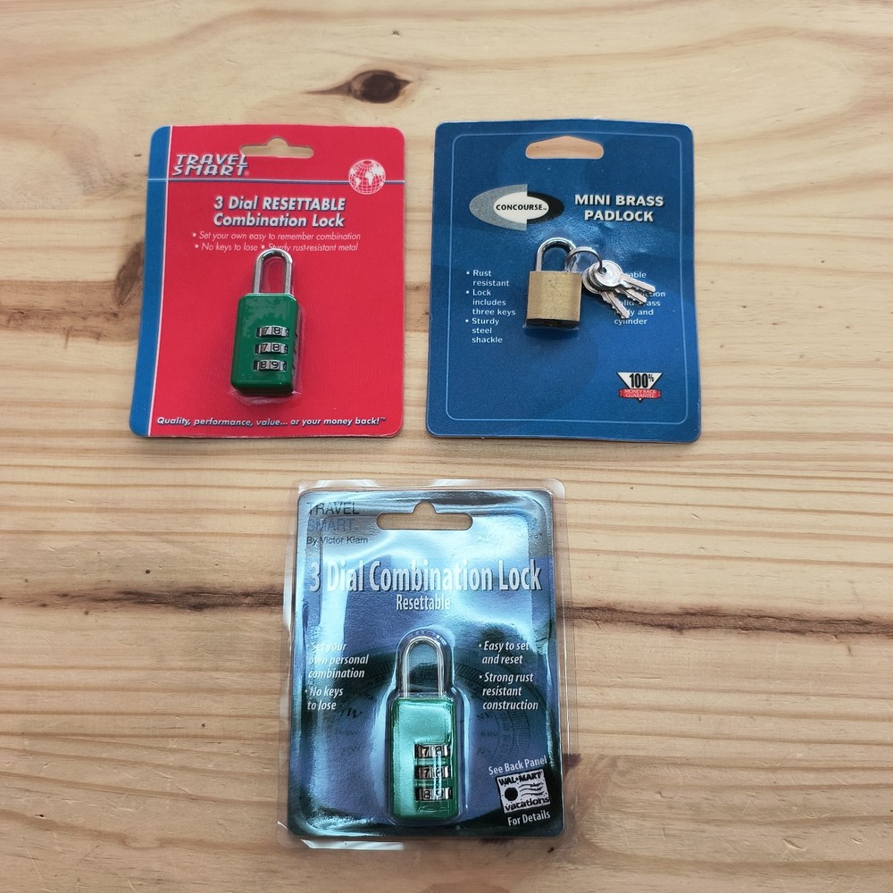 Mini LUGGAGE PADLOCKS Set Of 3
