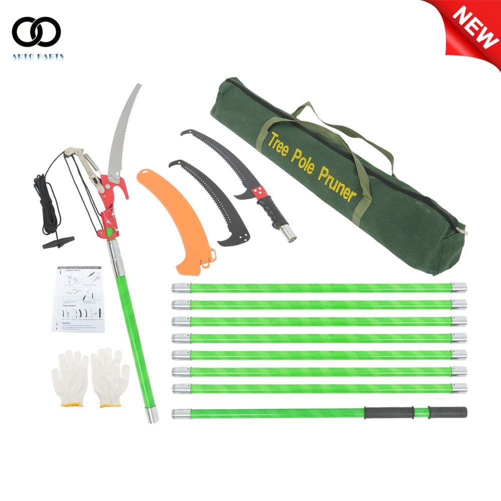 Saw Combination Extendable Tree Trimmers Section 9 Green 30ft Pruner