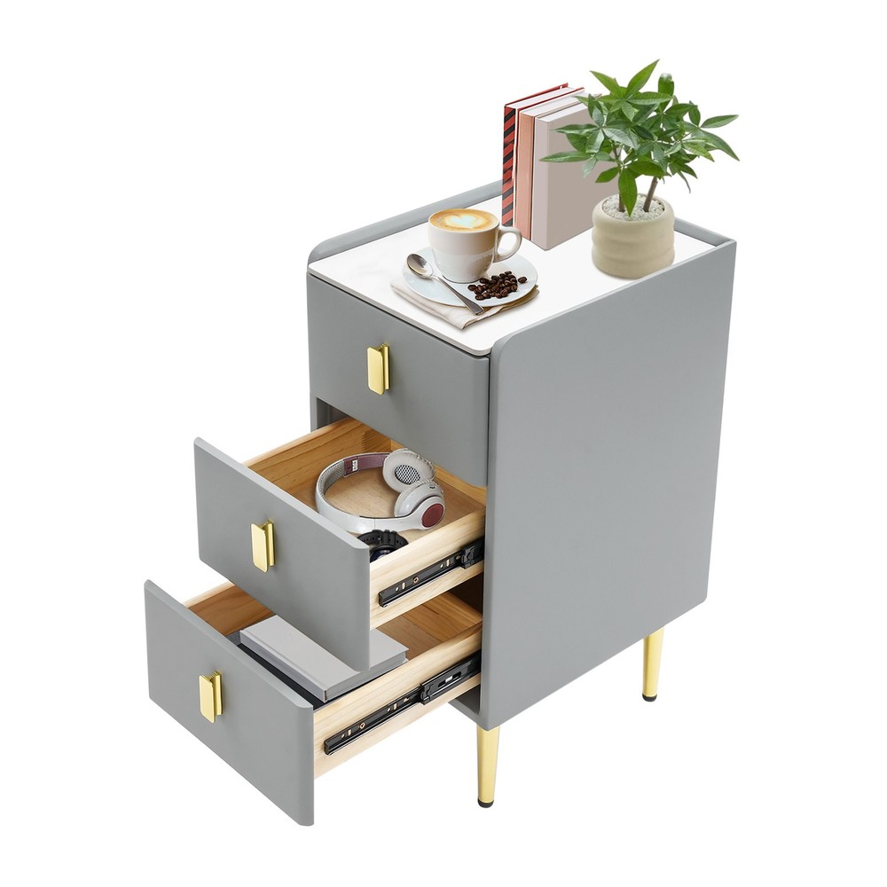 Modern Nightstand Bedside Table Side End Table with Storage Cabinet for Bedroom