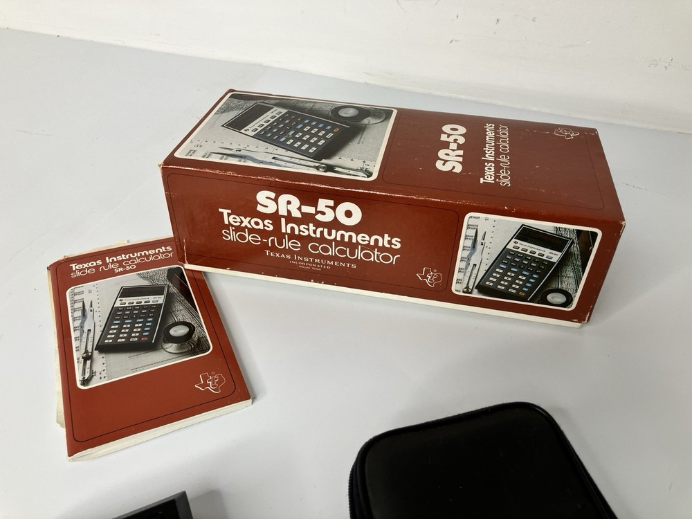 Vintage Texas Instruments SR-50 Slide Rule Calculator Case Box - Untested