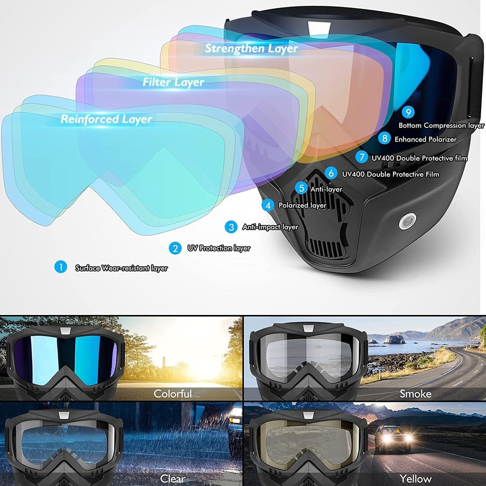 Goggles – Anti-Scratch UV Windproof Cycling Mask (Rainbow)