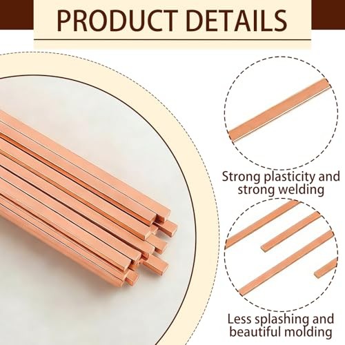 50 Sticks Brazing Rods BCuP-5 15% Silver Solder Phos Copper Flat Welding Rods