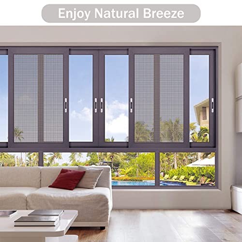Window Screen Replacement Kit, 48'' x 99'' Fiberglass Screen Mesh with Rolling