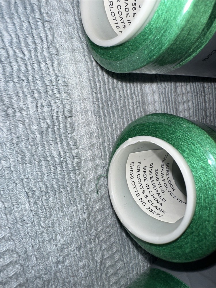 Coats Surelock 4 Spools Green Polyester Thread, Multi-purpose, 3000 Yds 0756